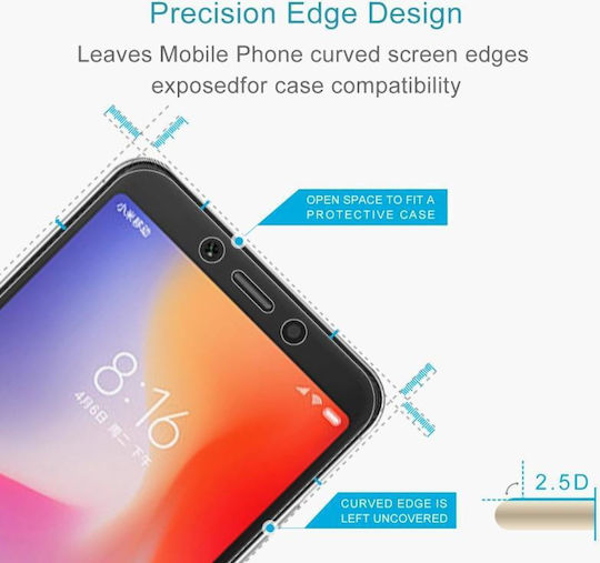 9h 2.5D 0.26mm Tempered Glass (Redmi 6/6a)