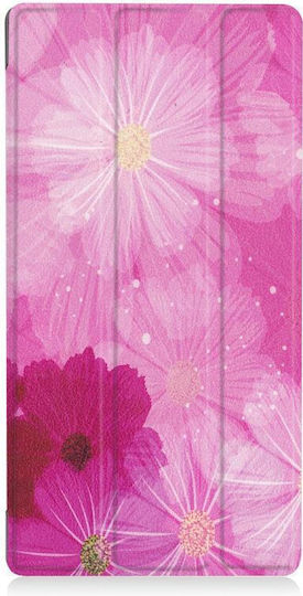 Peony Flower Pattern Flip Cover Πολύχρωμη (Lenovo Tab 7, Tab 4 (TB-7504F / TB-7504N / TB-7504X))