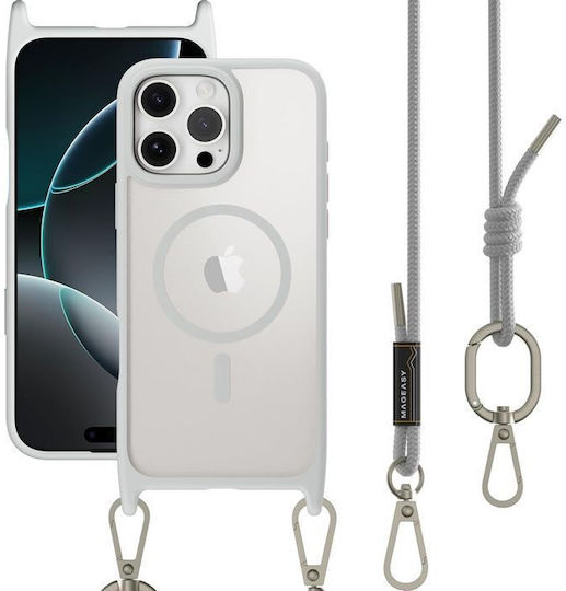 Mageasy Roar M With Lanyard Back Cover Σιλικόνης με Λουράκι Πράσινο (iPhone 16 Pro Max)