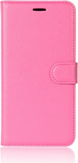 Leather Horizontal Flip Case Litchi Texture Htc Desire 12+ Wallet Stand And Card Slots Red Rose