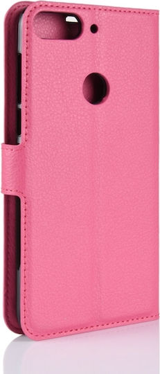 Leather Horizontal Flip Case Litchi Texture Htc Desire 12+ Wallet Stand And Card Slots Red Rose