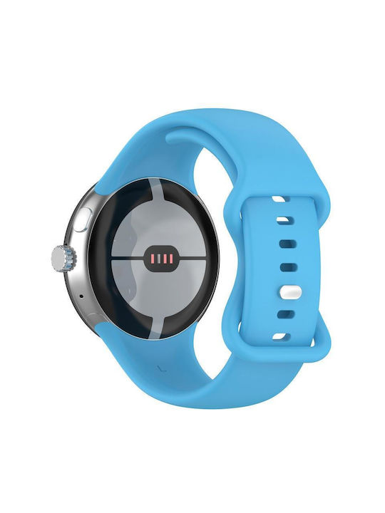 Google Pixel Watch 2 Solid Color Silicone Watch Band Size:l Size Sky Blue Google Pixel Watch 2 Solid Color Silicone Watch Band Size:l Size Sky Blue