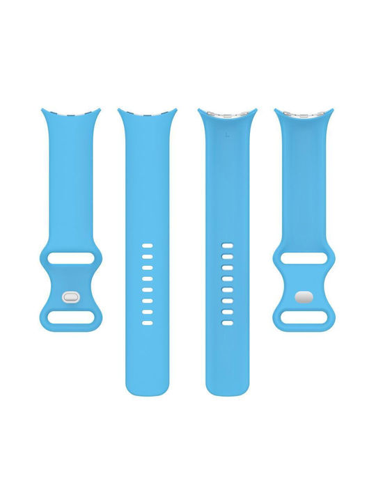 Google Pixel Watch 2 Solid Color Silicone Watch Band Size:l Size Sky Blue