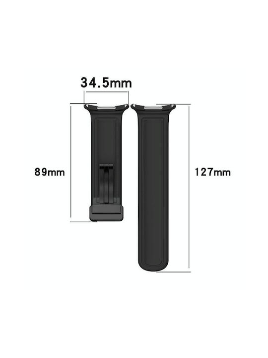 Samsung Galaxy Watch 7 Ultra 47mm Magnetic Folding Buckle Leather Silicone Watch Strap Dark Blue