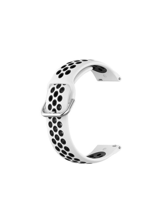 Garmin Venu 2 22mm Διάτρητο Αναπνεύσιμο Αθλητικό Λουράκι Σιλικόνης Λευκό+μαύρο