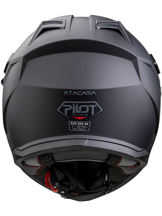 Pilot Atacama SV Black Matt Motorcycle Helmet Full Face ECE 22.06 1550gr with Pinlock and Sunvisor