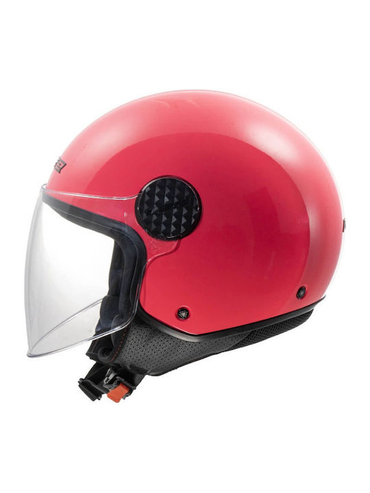 LS2 Sphere Lux II OF558 Solid Gloss Fluo Pink Motorcycle Helmet Jet ECE 22.06 1000gr