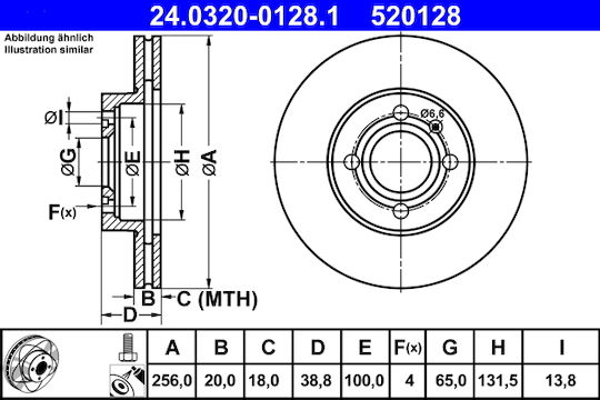 Vw Polo 6n2 Ate Brake Disc 24032001281
