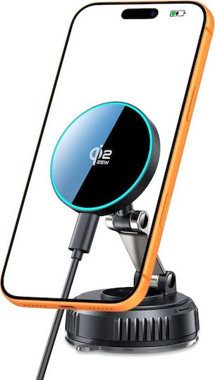 Tech-Protect MM25W-V8 Car Mobile Mount with Magnet and Wireless Charging MagSafe Black