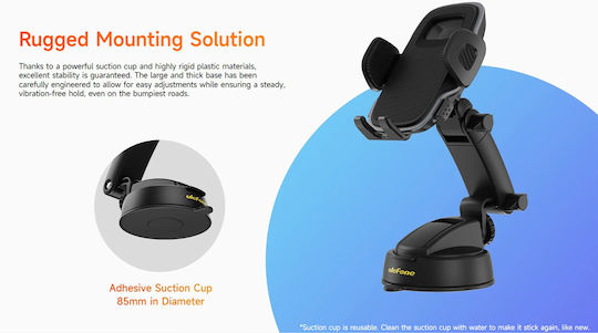 Ulefone Armor Mount Βάση Κινητού Αυτοκινήτου με Ρυθμιζόμενα Άγκιστρα Μαύρη