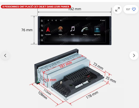 LM Digital Ηχοσύστημα Αυτοκινήτου 2011+ (Bluetooth/USB/WiFi/GPS/Apple-Carplay/Android-Auto) με Οθόνη Αφής 6.86"