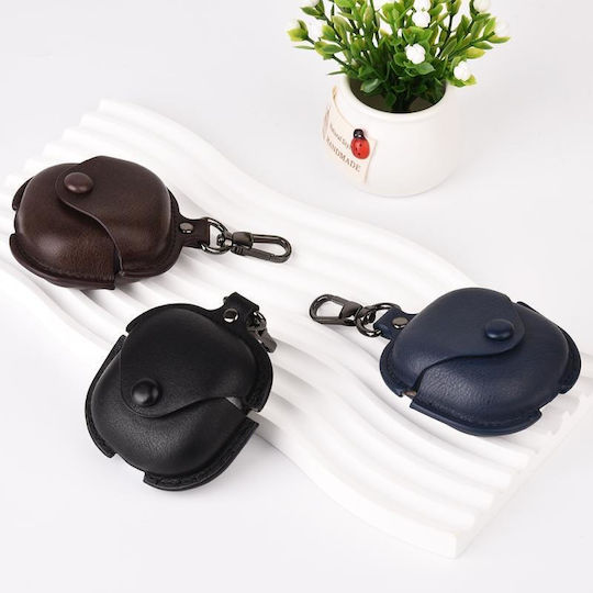 Carcasă de protecție cu cârlig maro pentru căști Samsung Galaxy Buds Live Pro din piele TWS