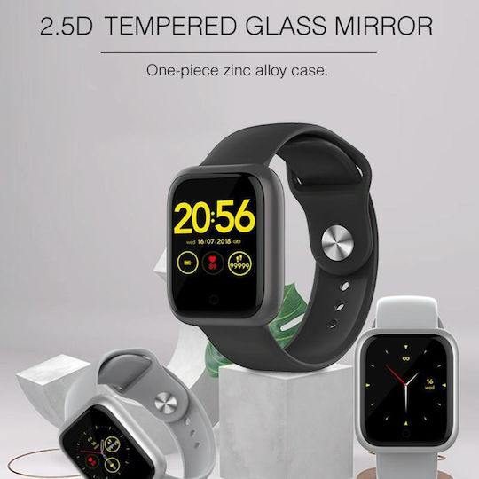 Hamtod GT1 Smartwatch with Heart Rate Monitor (Black)