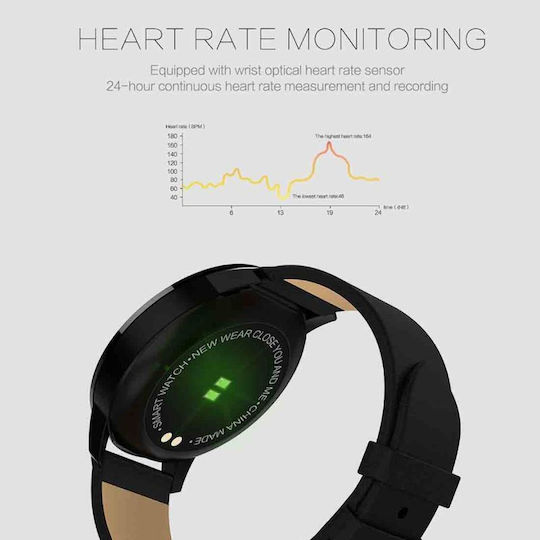 Smartwatch με Παλμογράφο (Μαύρο)