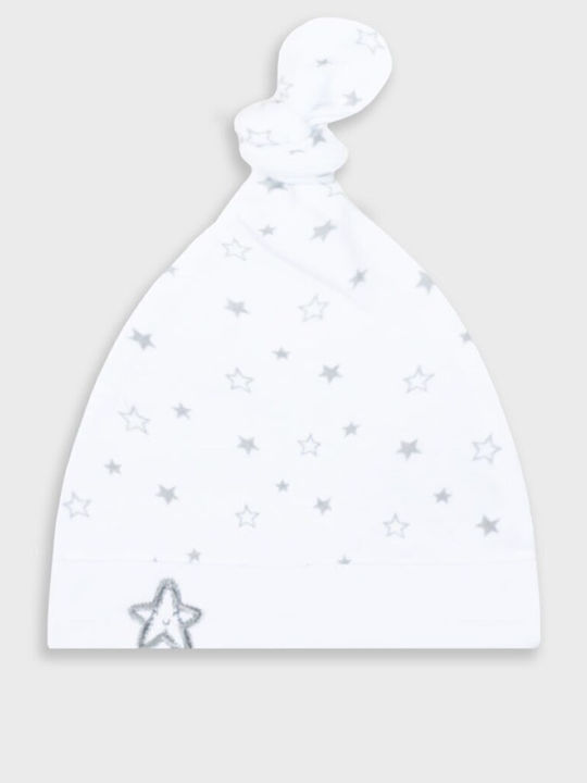 Kids Beanie Set with Bib Fabric White for Newborn 2pcs