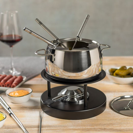 Kuhn Rikon Vas Pentru Fondue Cu Lumină De Ceai Din Oțel Inoxidabil Gri 15x15cm