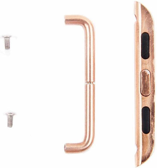 For Apple Watch 38 / 40 / 41mmmetal Strap Connector Metal Buckle, Pair(rose Gold)