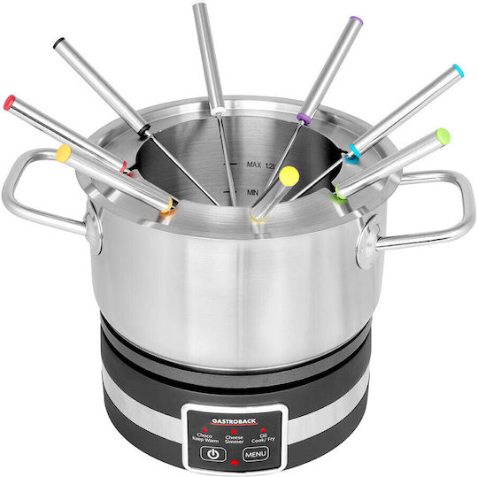 Gastroback Vas pentru Fondue Electric din Oțel Inoxidabil Gri 28buc