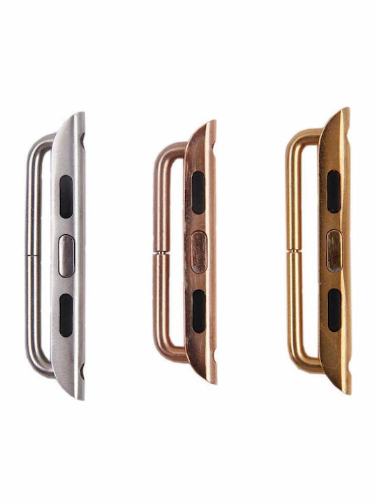 Pentru Apple Watch 38 / 40 / 41mmmetal curea conector de metal cu cataramă de metal, pereche (rose Gold)