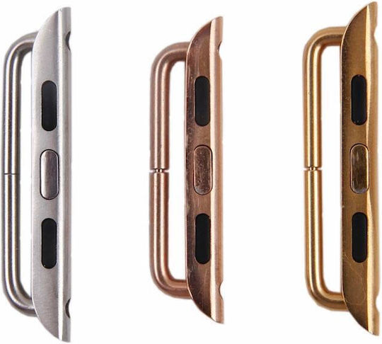 For Apple Watch 38 / 40 / 41mmmetal Strap Connector Metal Buckle, Pair(rose Gold)