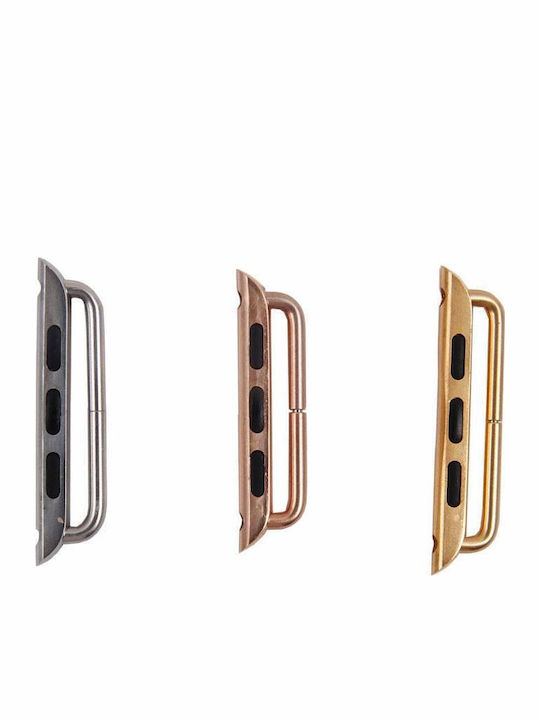 Pentru Apple Watch 38 / 40 / 41mmmetal curea conector de metal cu cataramă de metal, pereche (rose Gold)