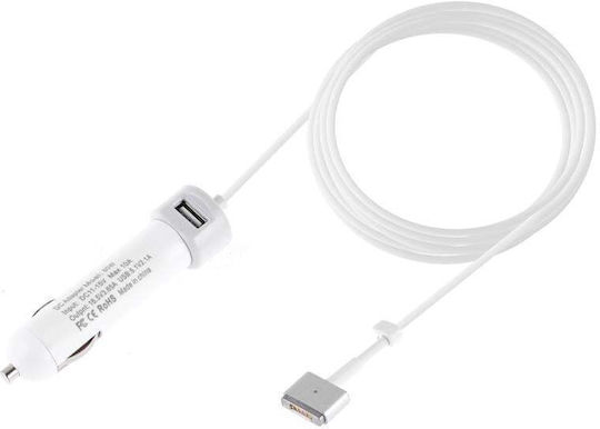 Car Charger 60W 2.1A with Ports: 3xUSB White Color