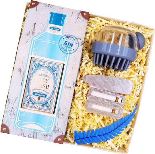 Set Cadou Cherry Currant Set 3 Clame de Păr Perie pentru Scalp Recipient Mască de Păr Gel de Duș cu Aromă de Gin 400ml Gata de Expediere Cadou 25x25x10