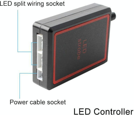 4 in 1 Car 16LEDs Grille Flash Lights Warning Lights Wireless Remote Control Red Blue