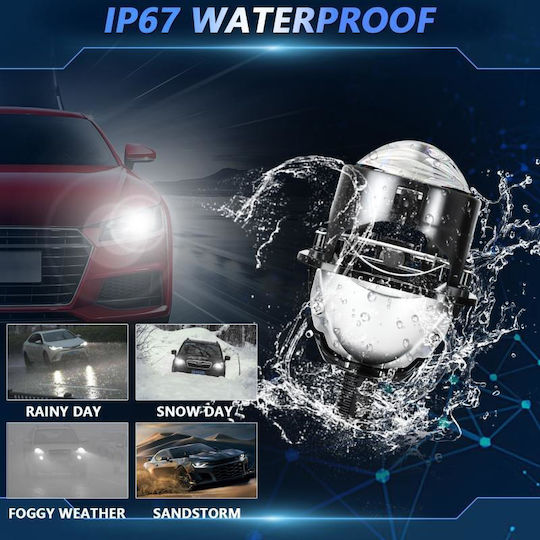 Roundς Waterproof Headlights Car LED with White Lighting 1pcs