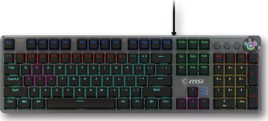 MSI Forge GK310 Gaming Μηχανικό Πληκτρολόγιο με Custom Red διακόπτες και RGB φωτισμό (Αγγλικό US)