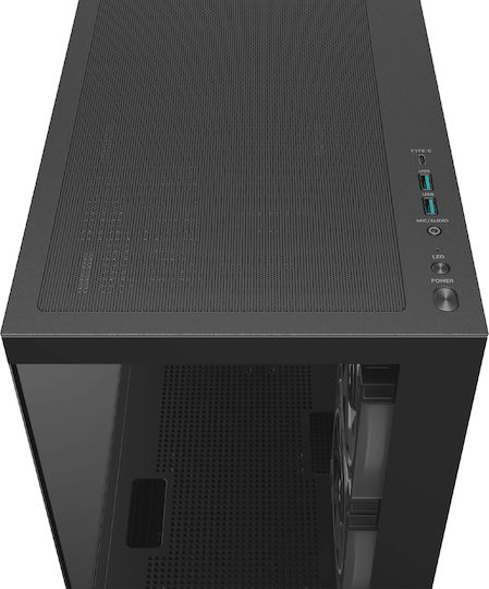CG380 3F Gaming Midi Tower Computer Case with Side Window and ARGB Lighting Black