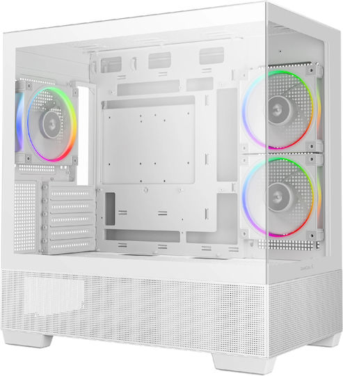 Deepcool CG380 3F Gaming Midi Tower Κουτί Υπολογιστή με Πλαϊνό Παράθυρο και ARGB Φωτισμό Λευκό