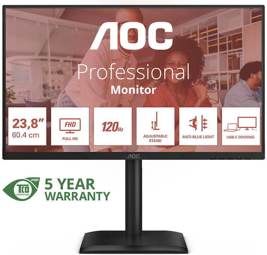 AOC 24E4CV IPS Monitor 23.8" FHD 1920x1080 with Response Time 4ms GTG