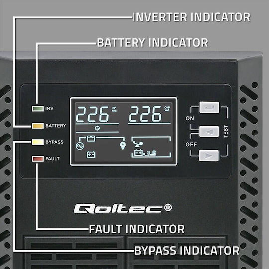 Qoltec USV 1000VA 1000W mit 2 Schuko-Steckdosen