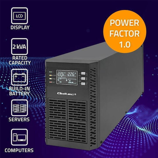 Qoltec 52281 UPS On-Line 2000VA 2000W