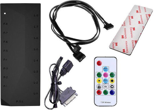 Id-cooling Ha-02c Rgb Hub Pentru Ventilatoare Argb 8 Porturi Pwm Alimentare Sata