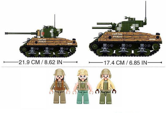 Sluban Building Blocks Medium Tank for 8 Plus Years 715 Pieces M38 B1110