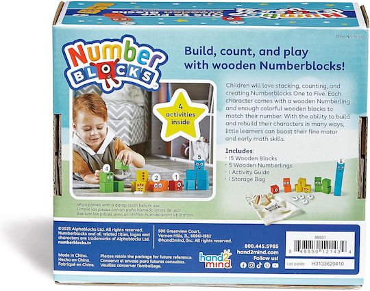Hand2Mind Numberblocks Joc Educațional Litere și numere din Lemn