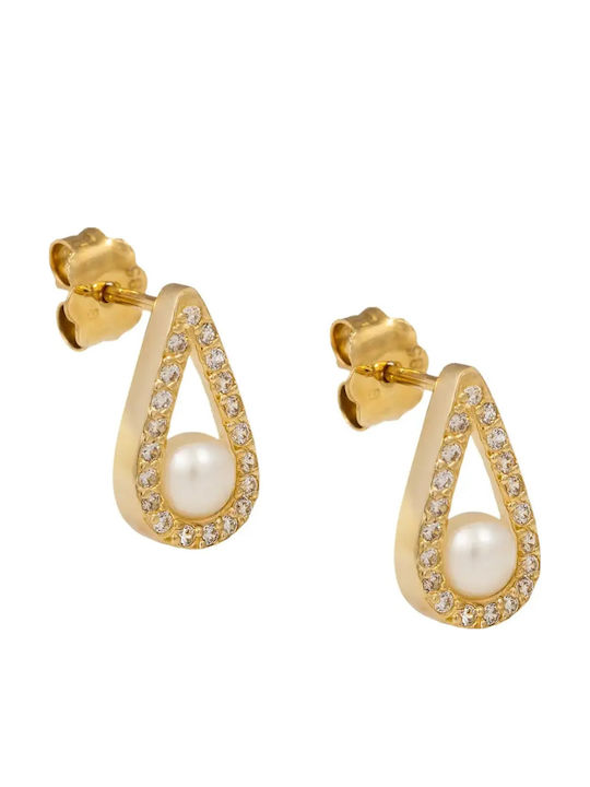Cercei din Aur 14K cu Pietre & Perle