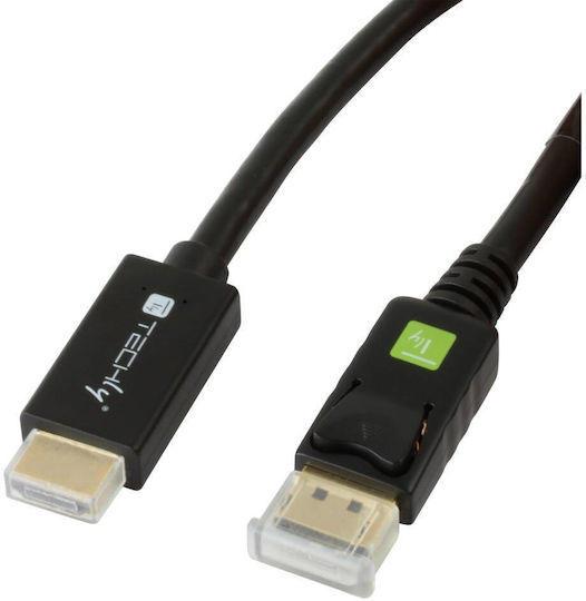 Techly Cable DisplayPort male - HDMI male 1m Black (ICOC-DSP-H12-010)