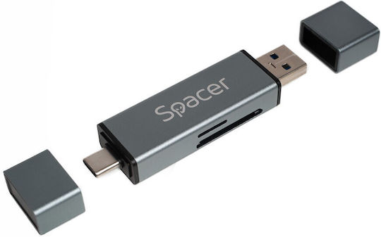 Външен четец на карти Spacer Spcr-typec-usb-01