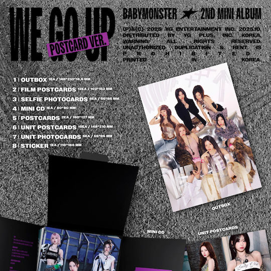 Babymonster We Go Up Postcard Ver K-pop Album Dear Seoul Store