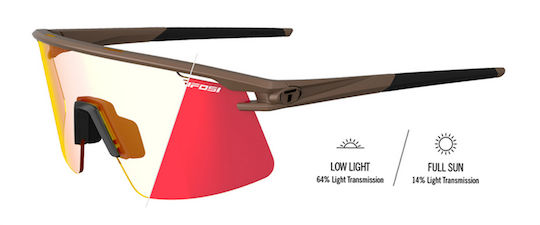 Tifosi Moab Lite Fototec Cycling Glasses with Red Frame and Photochromic Lenses