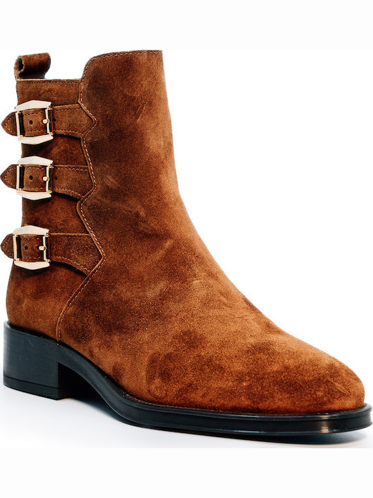 Wildleder Stiefeletten Damen Braun