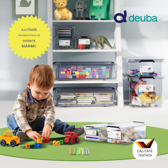 Deuba Plastic Cutie de Depozitare cu Capac Transparent 30x20x12cm 1buc