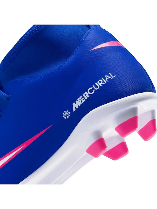 Mercurial Superfly 10 Club FG/MG Ghete de fotbal pentru copii cu crampoane Albastre