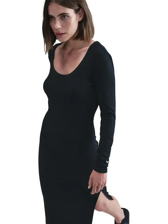 Sportswear Midi Φόρεμα Πλεκτό Μαύρο