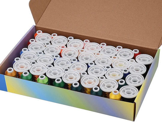 Embroidery Thread Set 63 Spools 730 M Brother Colors