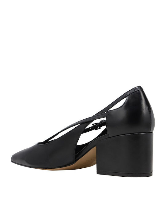 Pumps mit Chunky mittelhohem Absatz Schwarz