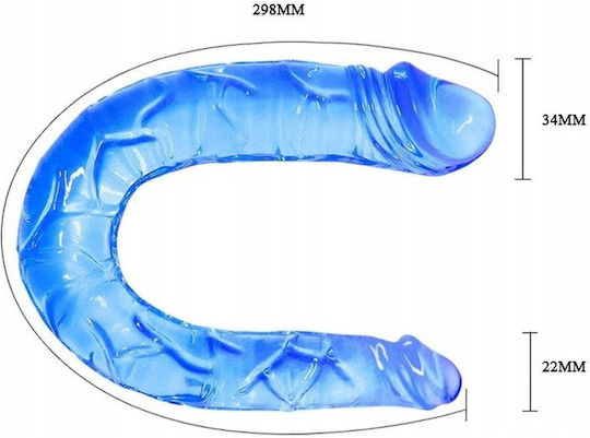 Baile Dildo dublu Albastru 30cm